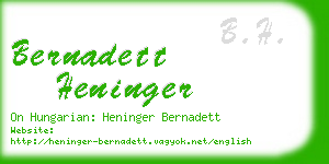 bernadett heninger business card